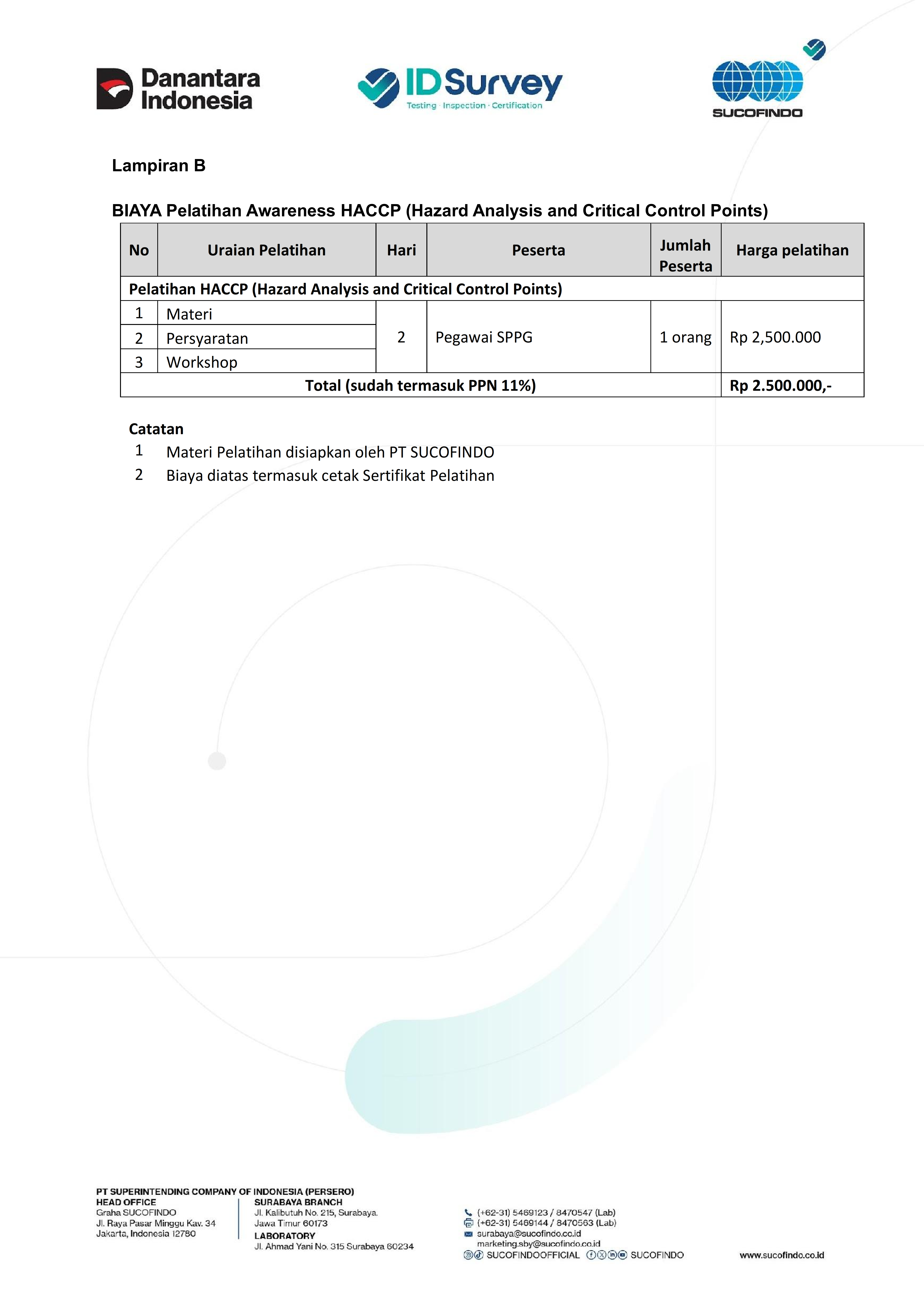 Surat Perjanjian Kerjasama Sucofindo 1